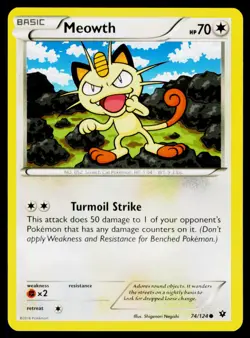 Meowth - 74/124 Common Pokemon XY - Fates Collide NM - Image 1