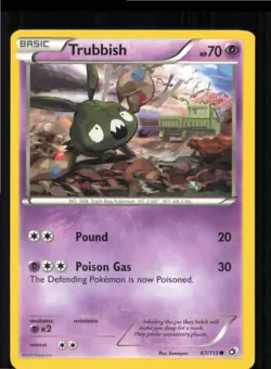 Trubbish 67/113 Common Legendary Treasures Pokemon Lightly Played - Image 1