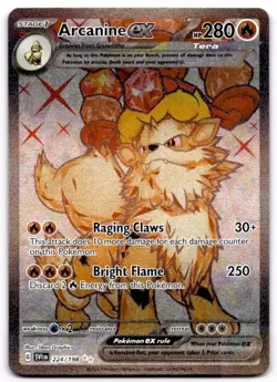 Arcanine ex 224/198 Ultra Rare Scarlet & Violet Pokemon Moderately Played - Image 1
