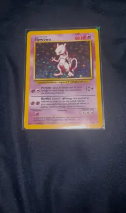 Pokemon Mewtwo TCG Base Set Holo Unlimited Rare Card 10/102 - Image 1