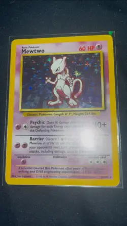 Pokemon Mewtwo TCG Base Set Holo Unlimited Rare Card 10/102 - Image 2