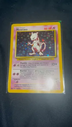 Pokemon Mewtwo TCG Base Set Holo Unlimited Rare Card 10/102 - Image 3