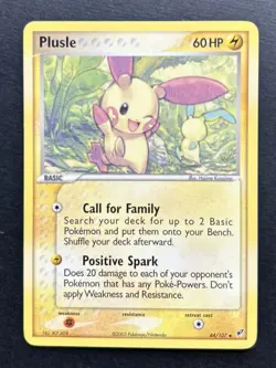 Pokemon TCG Plusle EX Deoxys Card 44/107 Regular Uncommon - Image 1