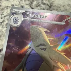 🔥 Tyranitar 222/193 Holo IR Paldea Evolved - Crease in card name - Image 4