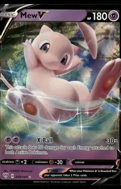 Pokemon Cards Mew V 069/189 Darkness Ablaze Holo V Rare NM - Image 1