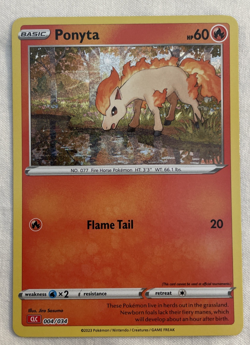 1x Ponyta 004/034 Holo Trading Card Game Classic CLC Pokemon Card NM - Image 1
