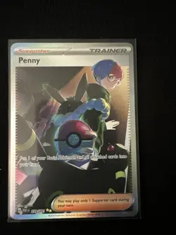 Pokemon TCG Scarlet & Violet Penny Trainer Supporter Card - Image 1