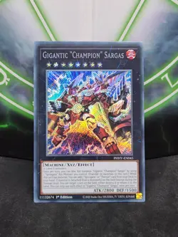 Yugioh Gigantic "Champion" Sargas PHHY-EN045 Secret Rare 1st Edition NM - Image 1
