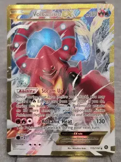 Pokemon Volcanion EX Secret Rare Holo 115/114 XY - Steam Siege TCG - Image 1