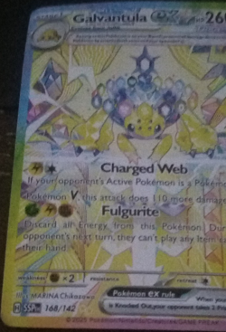 Pokemon Galvantula EX 168/142 Stellar Crown Holo Special Illustration 260 HP - Image 1