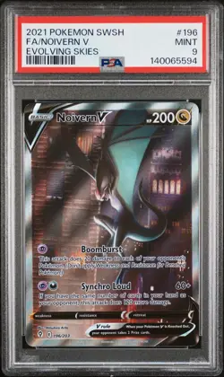 2021 POKEMON SWORD & SHIELD EVOLVING SKIES #196 FULL ART/NOIVERN V PSA 9 - Image 1