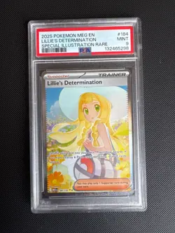 2025 POKEMON MEG SPECIAL ILLUSTRATION RARE #184 LILLIE'S DETERMINATION PSA 9 - Image 1