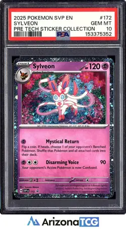 Pokemon 2025 Sylveon 172 Holo Promo Pre Tech Sticker Collection GEM MINT PSA 10 - Image 1