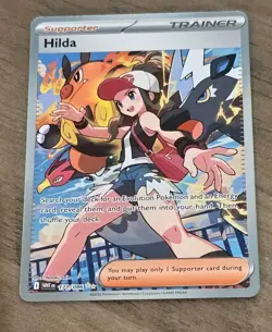 Pokemon Hilda Trainer Supporter 171/086 White Flare EN SIR Full Art Holo SHINY🔥 - Image 1