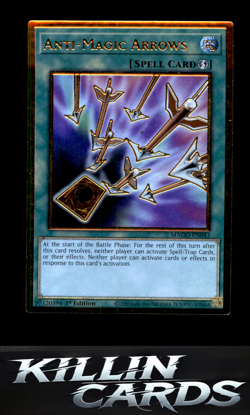 1st Edition Anti-Magic Arrows MAGO-EN043 Premium Gold Rare Maximum Gold YuGiOh C - Image 1