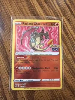 Pokemon TCG Radiant Charizard Holo Card Pokemon Go 011/078 11/78 - Image 1