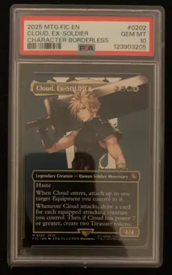 Cloud, Ex-SOLDIER Borderless PSA 10 Graded Final Fantasy MTG - Image 1