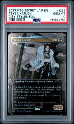 2023 MTG SECRET LAIR DROP CITY STYLES-FOIL #1235 TEYSA KARLOV PSA 10 - Image 1
