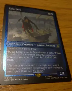 MTG Magic the Gathering Assassin's Creed Evie Frye Etched Foil 192 Rare NM - Image 2