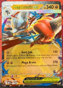 Pokemon TCG: Mega Lucario ex - Holo Promo ME: Mega Evolution Promo 012 NM - Image 1