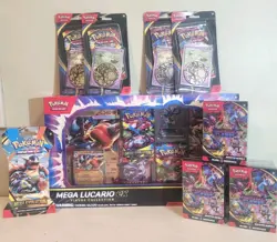 Pokemon Mega Evolutions MIXED LOT Booster Box+Mega Lucario+Blister Pks w/Promo - Image 1