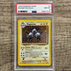 1999 Pokemon Base Set Unlimited #9 Magneton-Holo PSA 8 - Image 1