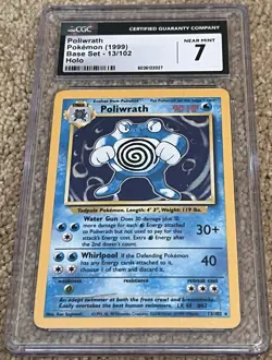 Pokemon CGC 7 Poliwrath - Base Set - 1999 - 13/102 - Holo - Image 1