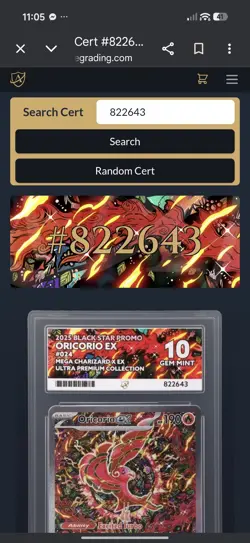 Pokemon Promo 023 MEGA CHARIZARD X EX PSA 10 024 ORICORIO EX PSA 10 **GEM MINT** - Image 4