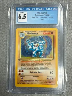 Machamp 8/102 Holo 1st Edition 1999 Pokemon Base Set CGC 6.5 EX/NM+ - Image 1