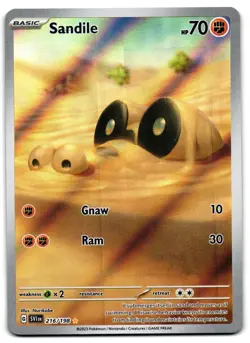 Sandile 216/198 - 🌊 Scarlet & Violet Illustration Rare Pokemon TCG 🖤 - LP - Image 1