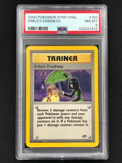 Pokemon 2000 Erika's Kindness 103/132 PSA 8 - Image 1