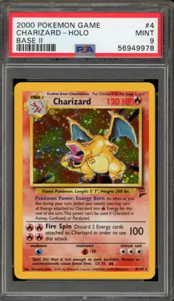 Pokemon Charizard Base Set 2 Holo Rare #4 PSA 9 Mint - Image 1