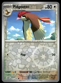 Pidgeotto 017/165 Common 151 Pokemon Reverse Holo Near Mint - Image 1