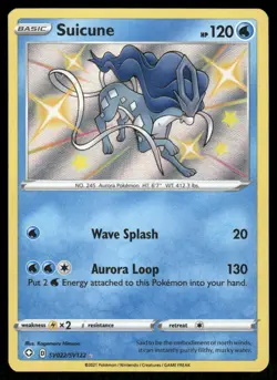 Pokemon Cards Suicune SV022/SV122 Shining Fates Shiny Rare NM - Image 1
