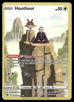 Pokemon Cards Hoothoot TG12/TG30 Astral Radiance Trainer Gallery Holo NM - Image 1