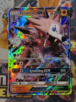 JUMBO Lycanroc GX Oversized Promo Card SM14 Full Art Holo Pokemon LP - Image 1