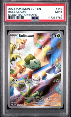 Bulbasaur 143/142 Pokemon Card Stellar Crown Illustration Rare PSA 9 Graded - Image 1