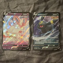 Pokemon Sylveon V Umbreon V Promo Full Art Holo English Card Lot - Image 1