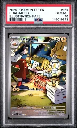 CHARJABUG #169 PSA 10 2024 POKEMON TEF EN-TEMPORAL FORCES ILLUSTRATION RARE - Image 1
