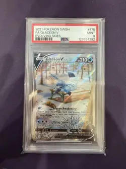 2021 POKEMON SWORD & SHIELD EVOLVING SKIES #175 FULL ART/GLACEON V PSA 9 - Image 1