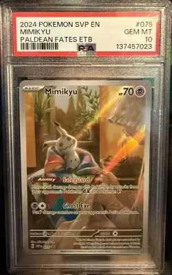 2024 POKEMON SVP EN-SV BLACK STAR PROMO #075 MIMIKYU PSA 10 - Image 1