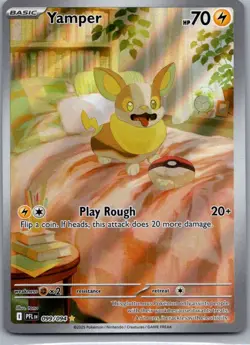 Yamper 099/094 Illustration Rare Phantasmal Flames Pokemon Holo Near Mint - Image 1