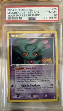 Misdreavus Team Rocket Returns Reverse Holo 25/109 STAMPED PSA 10 Pokemon Card - Image 1