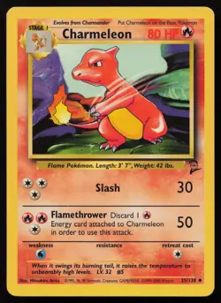 Charmeleon 35/130 Uncommon Base Set 2 Pokemon NM - Image 1