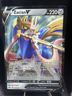 Pokemon TCG Sword & Shield Base Zacian V 138/202 Ultra Rare Pack Fresh NM! - Image 1