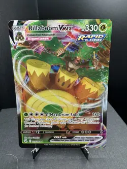 Pokemon TCG SWSH Fusion Strike Rillaboom VMAX 023/264 Ultra Rare NM - Image 1