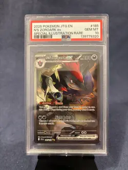 2025 Pokemon JTG-EN #185 N's Zoroark ex SIR PSA 10 - Image 1