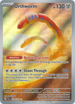 NM-Mint Orthworm - 224/193 - Illustration Rare Pokemon Paldea Evolved - Image 1