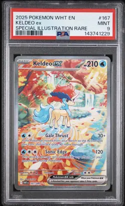 Pokemon TCG Keldeo EX White Flare Card 167/086 PSA 9 SAR - Image 1