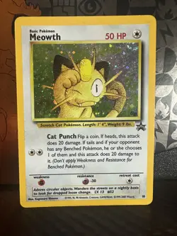 Pokemon TCG Meowth Black Star Promos Holo Card Wizards Black Star Promos 10 - Image 1